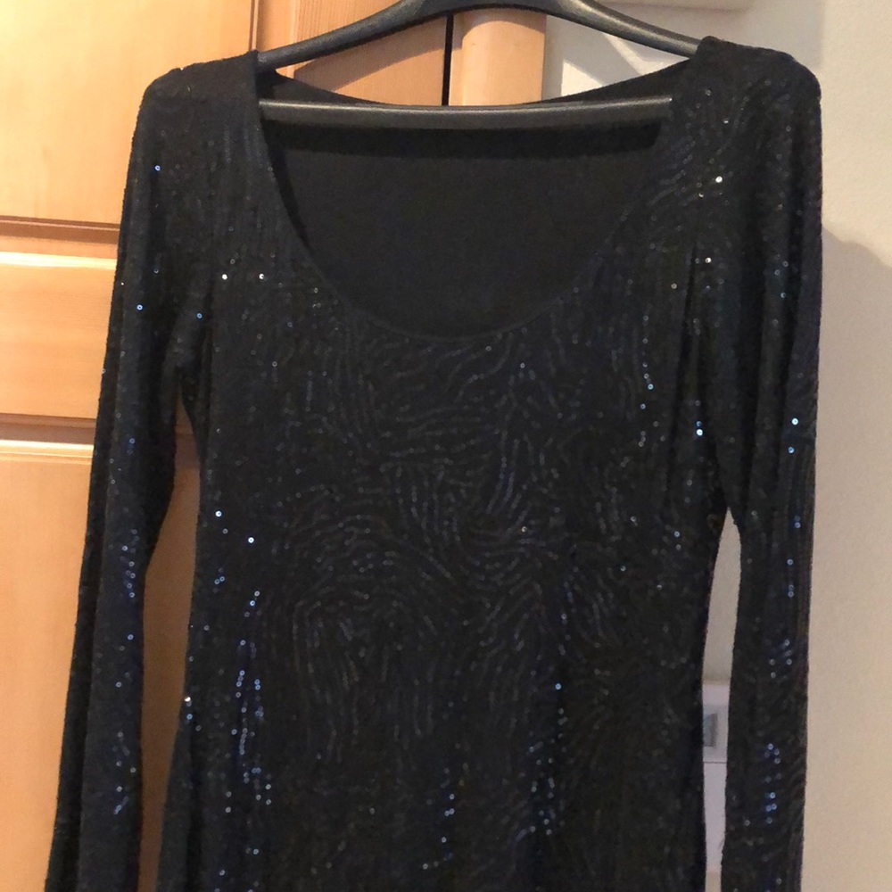 Sequin black cocktail dress